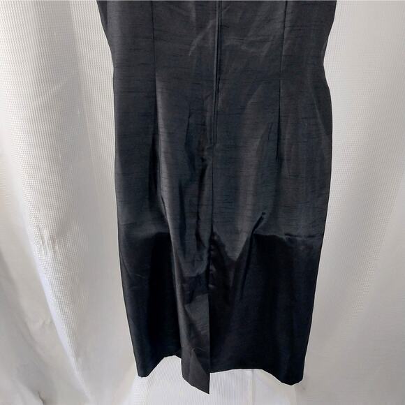 NWT! LESLIE FAY! CLASSIC BLACK SILK LOOK SHIFT STYLE SLEEVELESS DRESS! SZ 18 - Picture 7 of 11